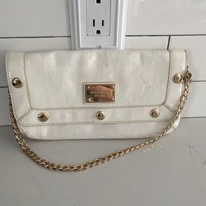 Michael kors white leather clutch